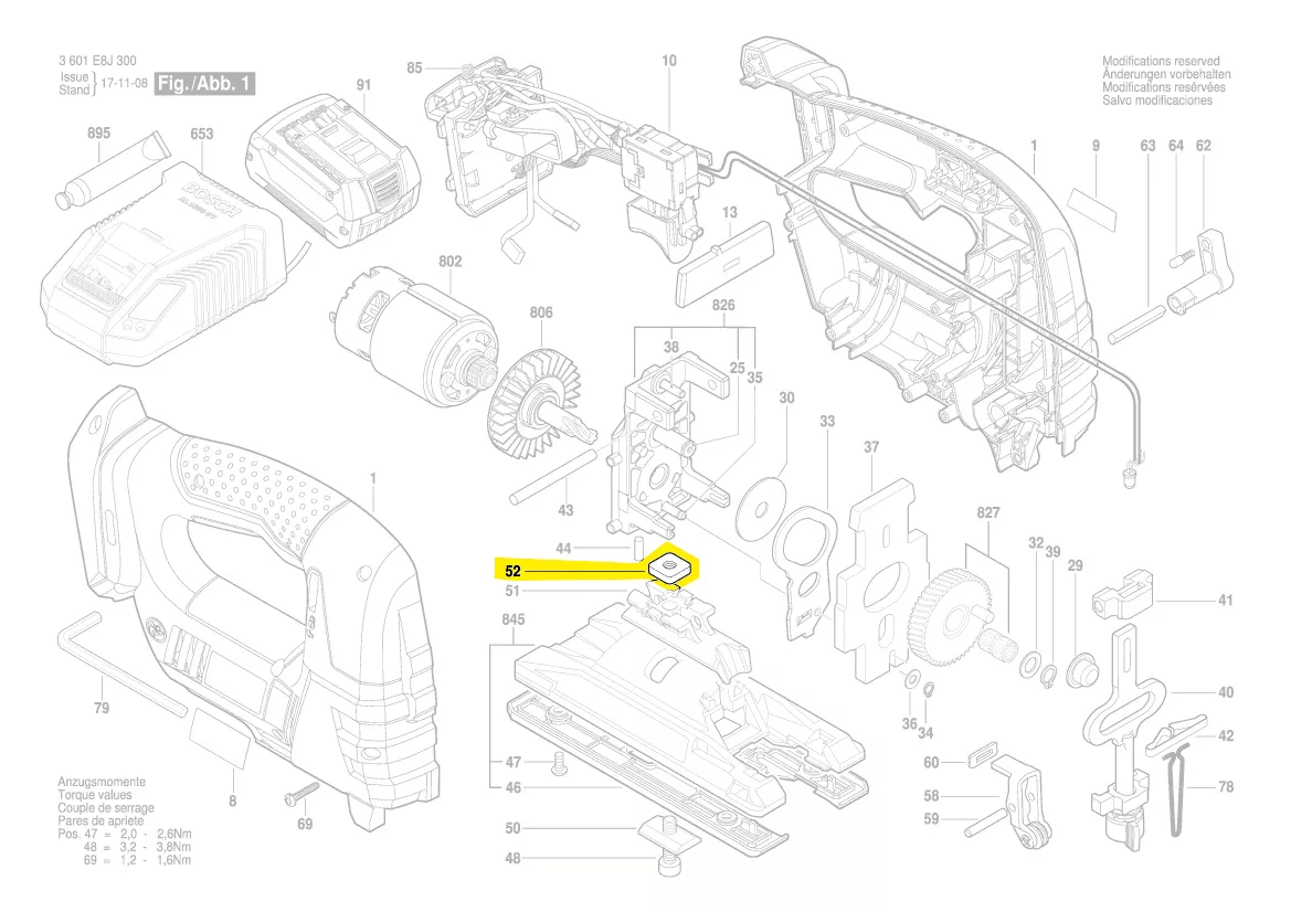 Plaque de fixation embase scie-sauteuse réf. 2 600 040 004